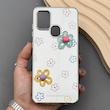 قاب گوشی Galaxy A21S سامسونگ آینه ای فانتزی عروسکی دور نقره ای برجسته کیوت