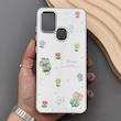 قاب گوشی Galaxy A21S سامسونگ آینه ای فانتزی عروسکی دور نقره ای برجسته کیوت