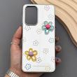 قاب گوشی Galaxy A33 سامسونگ آینه ای فانتزی عروسکی دور نقره ای برجسته کیوت 