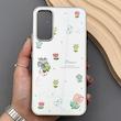قاب گوشی Galaxy A34 سامسونگ آینه ای فانتزی عروسکی دور نقره ای برجسته کیوت 