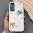 قاب گوشی Galaxy A34 سامسونگ آینه ای فانتزی عروسکی دور نقره ای برجسته کیوت
