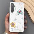 قاب گوشی Galaxy A35 سامسونگ آینه ای فانتزی عروسکی دور نقره ای برجسته کیوت