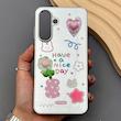 قاب گوشی Galaxy A36 سامسونگ آینه ای فانتزی عروسکی دور نقره ای برجسته کیوت 