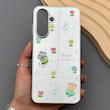 قاب گوشی Galaxy A36 سامسونگ آینه ای فانتزی عروسکی دور نقره ای برجسته کیوت