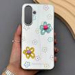 قاب گوشی Galaxy A36 سامسونگ آینه ای فانتزی عروسکی دور نقره ای برجسته کیوت