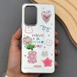 قاب گوشی Galaxy A53 سامسونگ آینه ای فانتزی عروسکی دور نقره ای برجسته کیوت