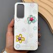 قاب گوشی Galaxy A54 سامسونگ آینه ای فانتزی عروسکی دور نقره ای برجسته کیوت