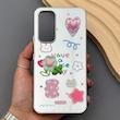 قاب گوشی Galaxy A54 سامسونگ آینه ای فانتزی عروسکی دور نقره ای برجسته کیوت