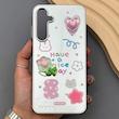 قاب گوشی Galaxy A55 سامسونگ آینه ای فانتزی عروسکی دور نقره ای برجسته کیوت