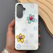 قاب گوشی Galaxy A56 سامسونگ آینه ای فانتزی عروسکی دور نقره ای برجسته کیوت