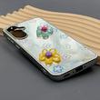 قاب گوشی Galaxy A56 سامسونگ آینه ای فانتزی عروسکی دور نقره ای برجسته کیوت
