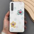 قاب گوشی Galaxy A30S - A50S - A50 سامسونگ آینه ای فانتزی عروسکی دور نقره ای برجسته کیوت