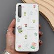 قاب گوشی Galaxy A30S - A50S - A50 سامسونگ آینه ای فانتزی عروسکی دور نقره ای برجسته کیوت