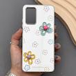 قاب گوشی Galaxy A32 4G سامسونگ آینه ای فانتزی عروسکی دور نقره ای برجسته کیوت