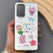 قاب گوشی Galaxy A52 4G - A52 5G - A52S سامسونگ آینه ای فانتزی عروسکی دور نقره ای برجسته کیوت