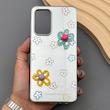 قاب گوشی Galaxy A52 4G - A52 5G - A52S سامسونگ آینه ای فانتزی عروسکی دور نقره ای برجسته کیوت