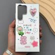 قاب گوشی Galaxy S23 Ultra سامسونگ آینه ای فانتزی عروسکی دور نقره ای برجسته کیوت