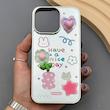 قاب گوشی iPhone 13 Pro آیفون آینه ای فانتزی عروسکی دور نقره ای برجسته کیوت