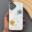 قاب گوشی iPhone 16 آیفون آینه ای فانتزی عروسکی دور نقره ای برجسته کیوت