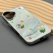 قاب گوشی iPhone 16 آیفون آینه ای فانتزی عروسکی دور نقره ای برجسته کیوت