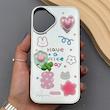 قاب گوشی iPhone 16 آیفون آینه ای فانتزی عروسکی دور نقره ای برجسته کیوت