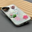 قاب گوشی iPhone 16 آیفون آینه ای فانتزی عروسکی دور نقره ای برجسته کیوت