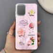 قاب گوشی Galaxy A12 - M12 سامسونگ لیزری فانتزی گل برجسته لیلیوم لاکچری TPU رنگ صورتی