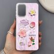 قاب گوشی Galaxy A13 4G - A04S سامسونگ لیزری فانتزی گل برجسته لیلیوم لاکچری TPU رنگ صورتی