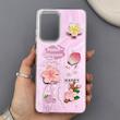 قاب گوشی Galaxy A52 4G - A52 5G - A52S سامسونگ لیزری فانتزی گل برجسته لیلیوم لاکچری TPU رنگ صورتی