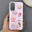 قاب گوشی Galaxy A15 سامسونگ لیزری فانتزی گل برجسته لیلیوم لاکچری TPU رنگ صورتی
