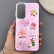 قاب گوشی Galaxy A16 سامسونگ لیزری فانتزی گل برجسته لیلیوم لاکچری TPU رنگ صورتی