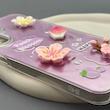 قاب گوشی Galaxy A17 سامسونگ لیزری فانتزی گل برجسته لیلیوم لاکچری TPU رنگ صورتی 