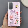 قاب گوشی Galaxy A24 سامسونگ لیزری فانتزی گل برجسته لیلیوم لاکچری TPU رنگ صورتی 