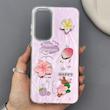 قاب گوشی Galaxy A35 سامسونگ لیزری فانتزی گل برجسته لیلیوم لاکچری TPU رنگ صورتی 