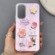 قاب گوشی Galaxy A54 سامسونگ لیزری فانتزی گل برجسته لیلیوم لاکچری TPU رنگ صورتی