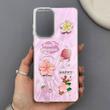 قاب گوشی Galaxy A73 سامسونگ لیزری فانتزی گل برجسته لیلیوم لاکچری TPU رنگ صورتی