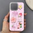 قاب گوشی iPhone 13 Pro آیفون لیزری فانتزی گل برجسته لیلیوم لاکچری TPU رنگ صورتی