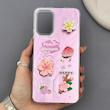 قاب گوشی Poco M3 - Redmi 9T شیائومی لیزری فانتزی گل برجسته لیلیوم لاکچری TPU رنگ صورتی