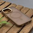 قاب گوشی iPhone 13 Pro آیفون پشت مات مگ سیف دار اورجینال Uniqe Case دور سیلیکونی رنگ قهوه ای
