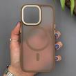 قاب گوشی iPhone 13 Pro آیفون پشت مات مگ سیف دار اورجینال Uniqe Case دور سیلیکونی رنگ قهوه ای