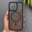 قاب گوشی iPhone 13 Pro آیفون پشت مات مگ سیف دار اورجینال Uniqe Case دور سیلیکونی رنگ مشکی