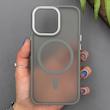 قاب گوشی iPhone 13 Pro آیفون پشت مات مگ سیف دار اورجینال Uniqe Case دور سیلیکونی رنگ طوسی 