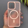 قاب گوشی iPhone 13 Pro آیفون پشت مات مگ سیف دار اورجینال Uniqe Case دور سیلیکونی رنگ صورتی