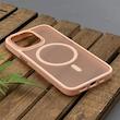 قاب گوشی iPhone 13 Pro آیفون پشت مات مگ سیف دار اورجینال Uniqe Case دور سیلیکونی رنگ صورتی