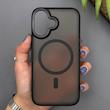 قاب گوشی iPhone 16 آیفون پشت مات مگ سیف دار اورجینال Uniqe Case دور سیلیکونی رنگ مشکی