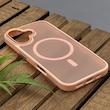 قاب گوشی iPhone 16 آیفون پشت مات مگ سیف دار اورجینال Uniqe Case دور سیلیکونی رنگ صورتی