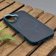 قاب گوشی iPhone 16 آیفون پشت مات مگ سیف دار اورجینال Uniqe Case دور سیلیکونی رنگ سرمه ای