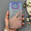 قاب گوشی Poco X3 NFC - Poco X3 Pro شیائومی متال شفاف دور رنگی با محافظ لنز