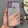 قاب گوشی Galaxy A10S سامسونگ متال شفاف دور رنگی پشت شیشه‌ای سخت