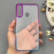 قاب گوشی Galaxy A20S سامسونگ متال شفاف دور رنگی پشت شیشه‌ای سخت 